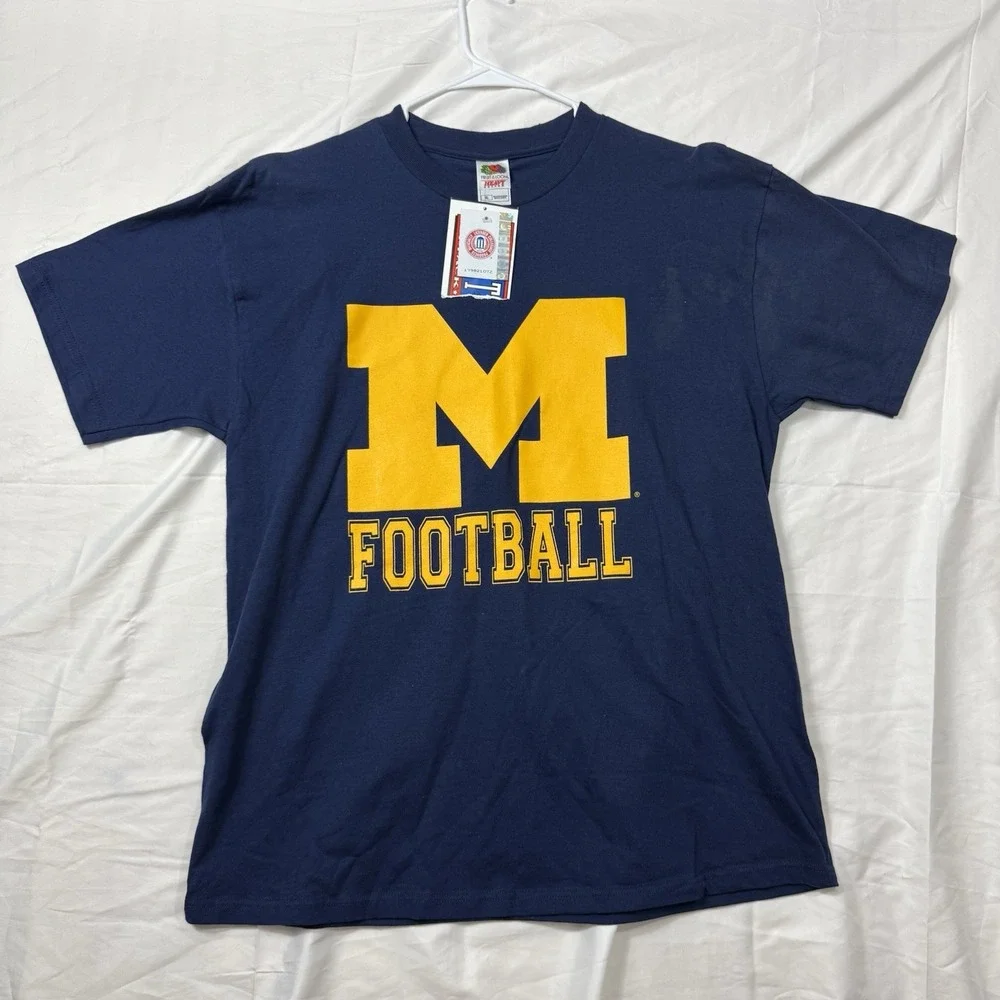 Vintage Y2K Michigan Wolverines Football Shirt XL Sport Attack Fruit Of Loom Tag